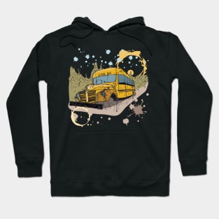 Abandoned school bus watercolor sketch Hoodie